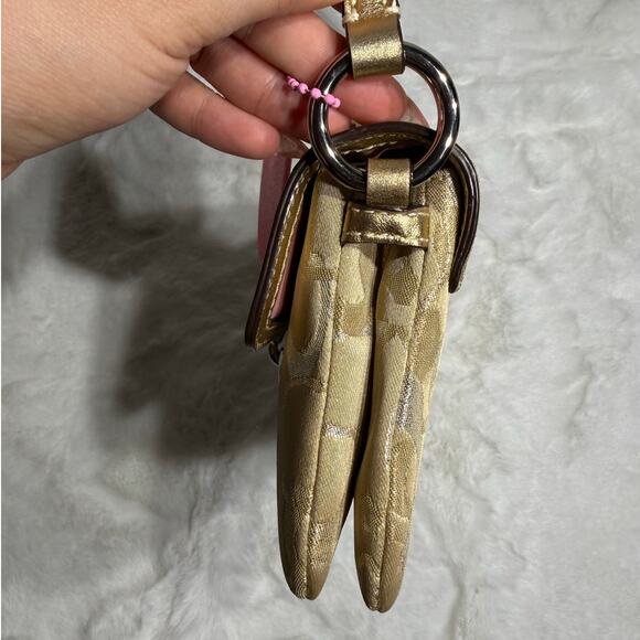 y2k COACH Vintage Demi Metallic Gold Silver Mini Purse - Picture 8 of 9